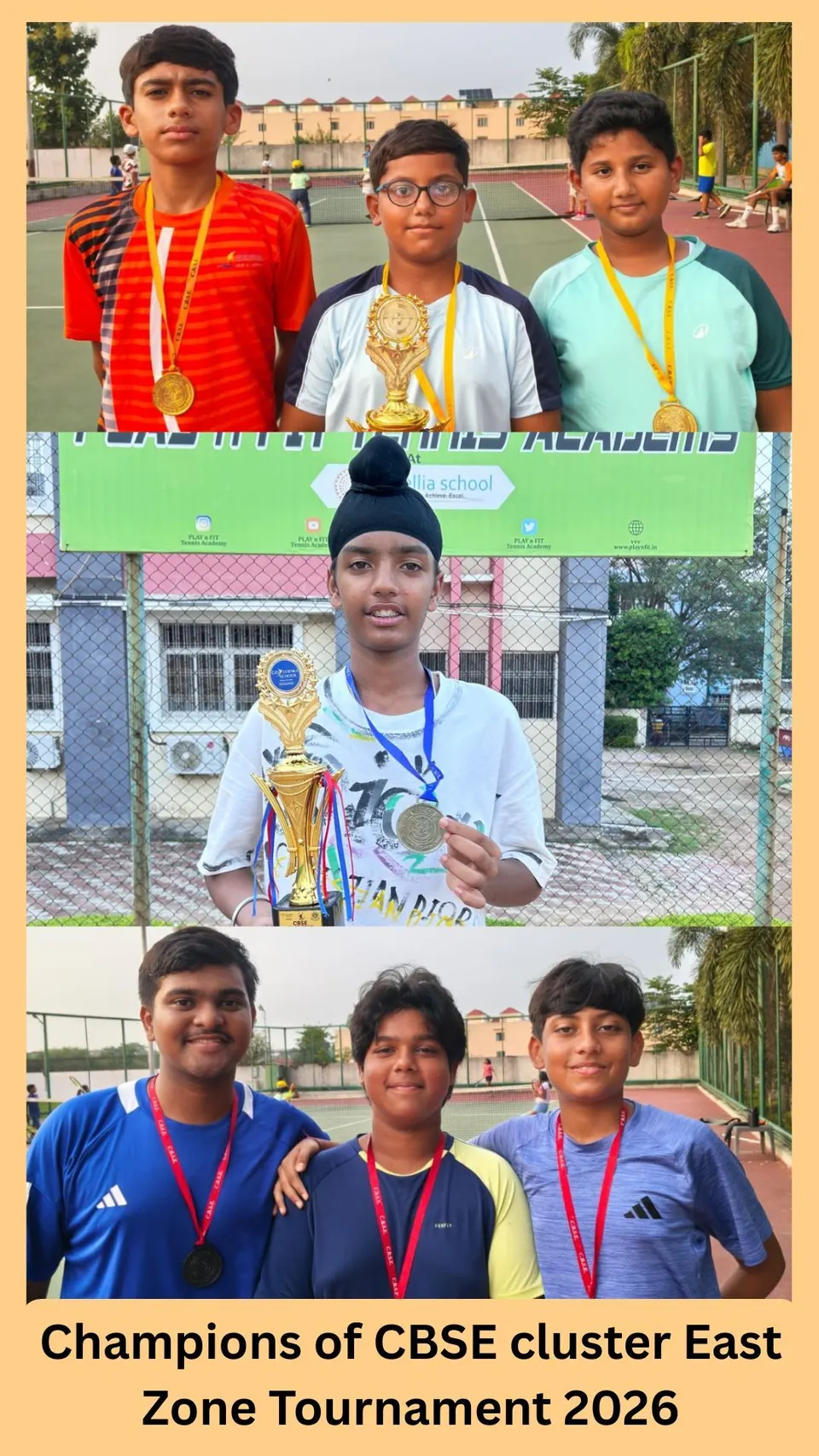 Academy photo: Champions of the CBSE Cluster East Zone Tournament 2026