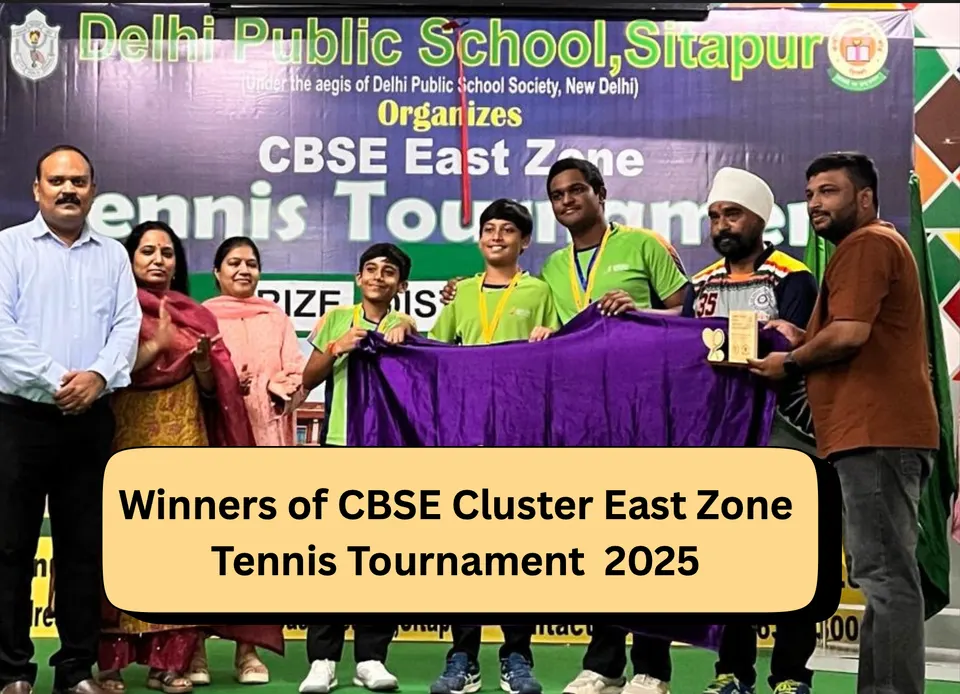 Academy photo: Winners of the CBSE Cluster East Zone Tennis Tournament 2025